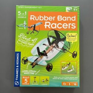 STEM toy new in box- rubber band racers 5 in 1 models thames & kosmos